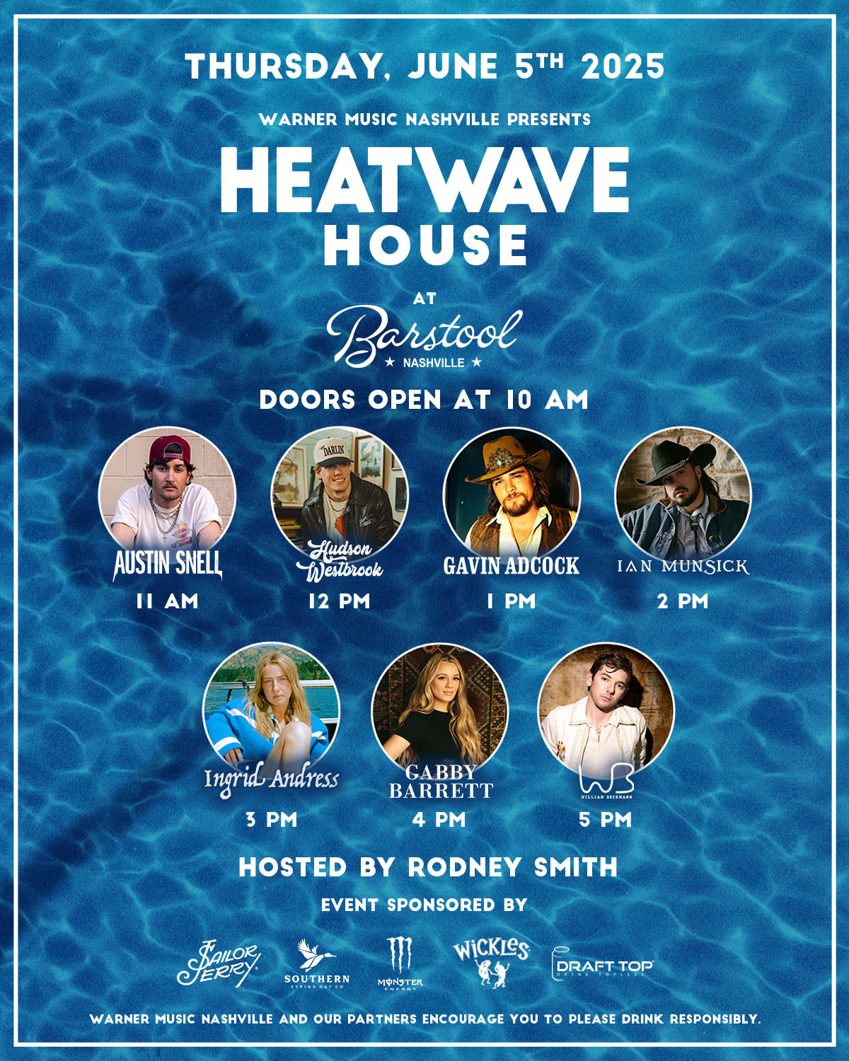 WARNER MUSIC NASHVILLE’S HEATWAVE HOUSE RETURNS TO CMA FEST ON JUNE 5 IN PARTNERSHIP WITH BARSTOOL NASHVILLE