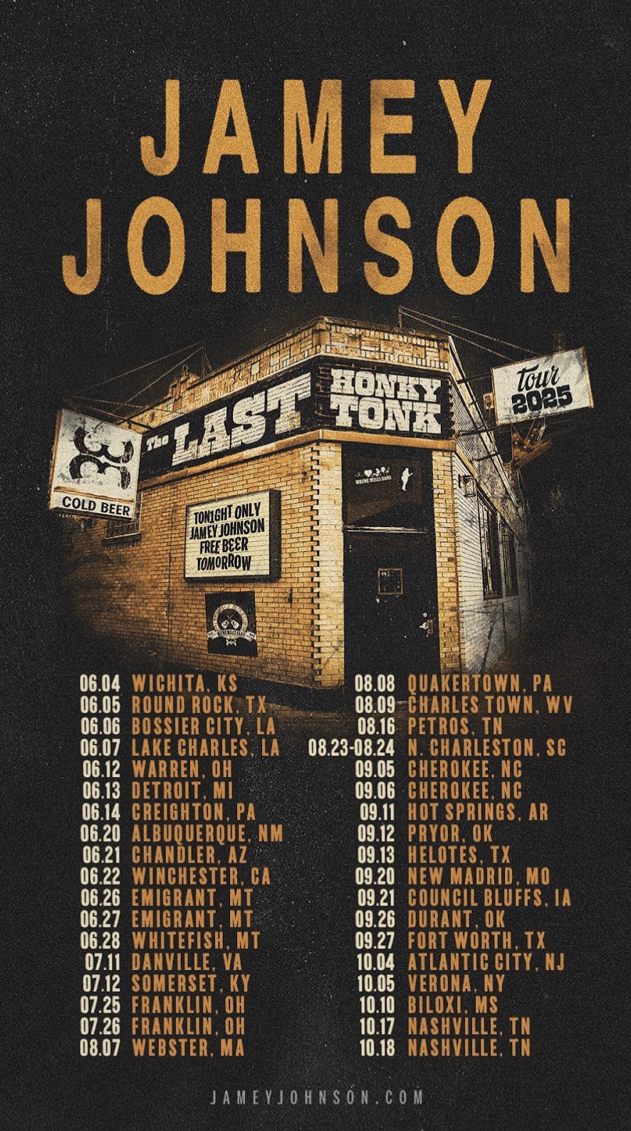 JAMEY JOHNSON ANNOUNCES THE LAST HONKY TONK TOUR