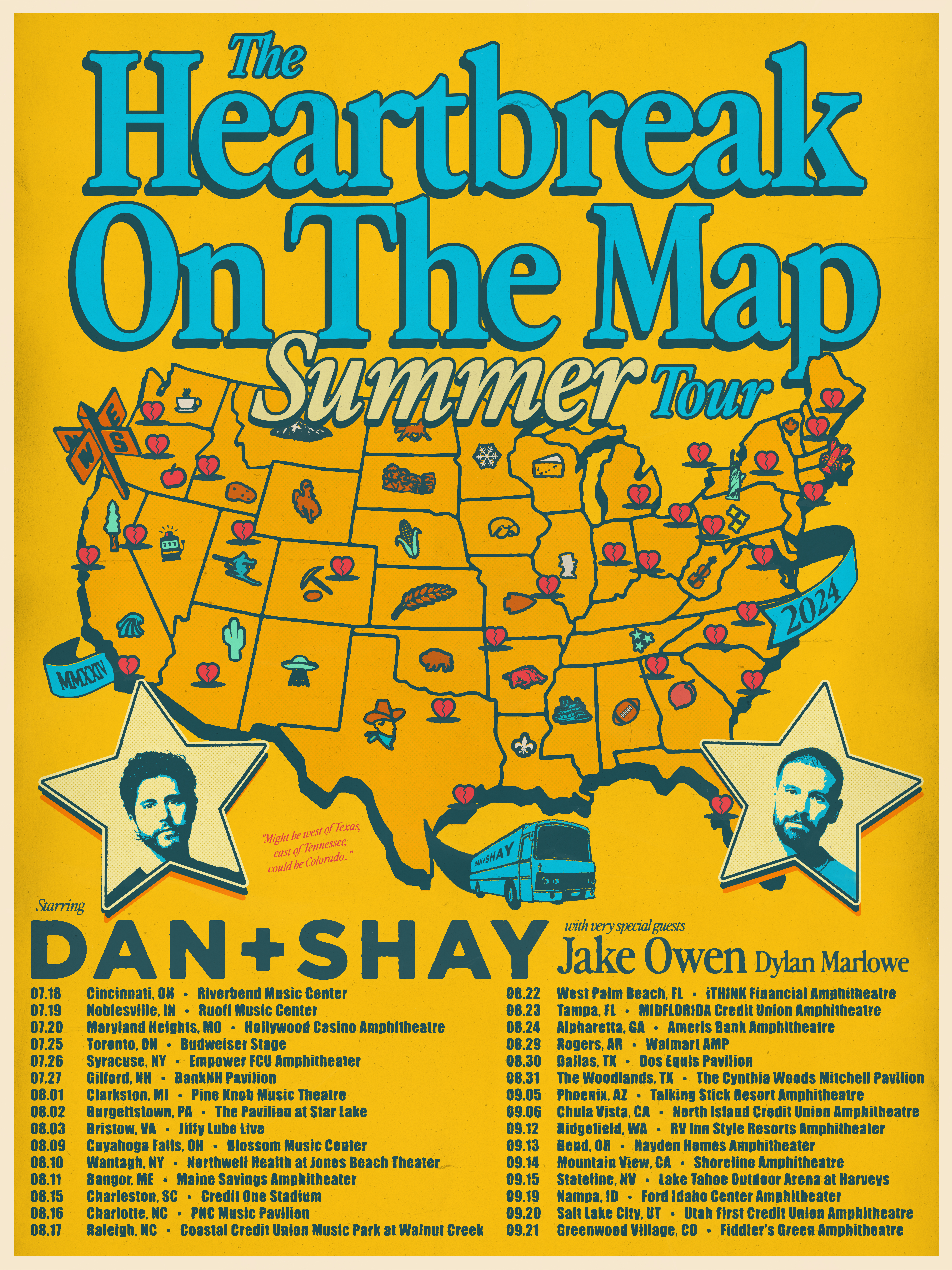 DAN + SHAY EXTEND ‘THE HEARTBREAK ON THE MAP TOUR’  INTO SUMMER 2024