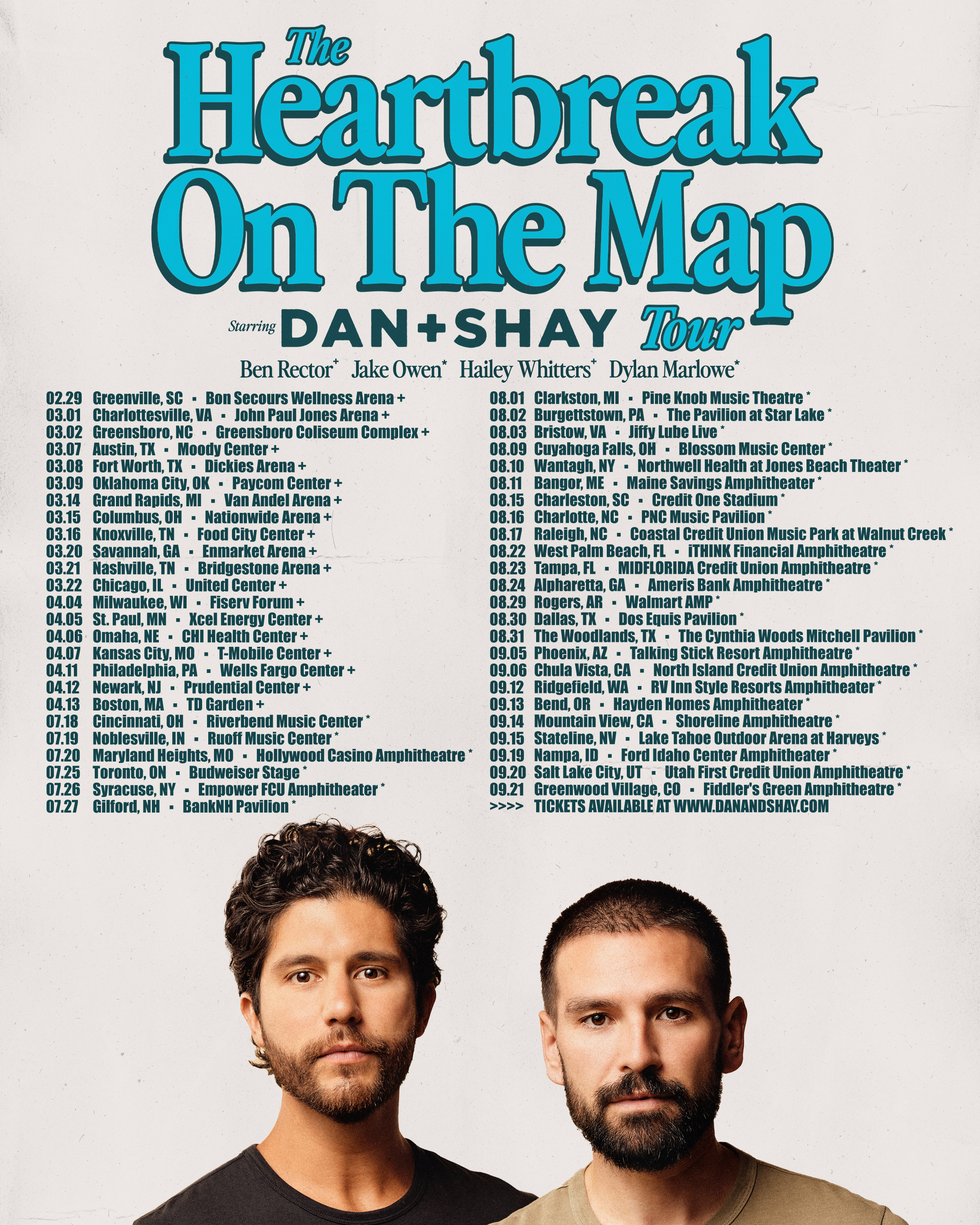 DAN + SHAY KICK OFF FIRST WEEKEND OF ‘THE HEARTBREAK ON THE MAP TOUR’