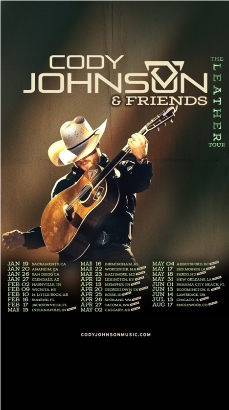 Cody Johnson Announces Additional Dates for “The Leather Tour” 2024